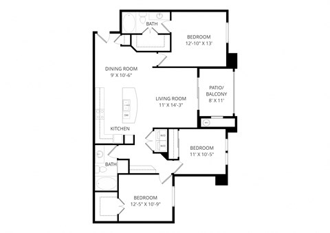a floor plan of a house with a bedroom and a living room